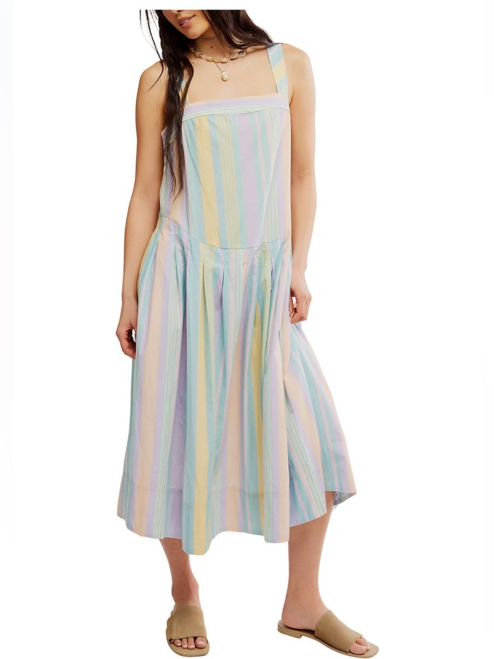 NWT Free People Primavera Midi Dress Pastel Small
